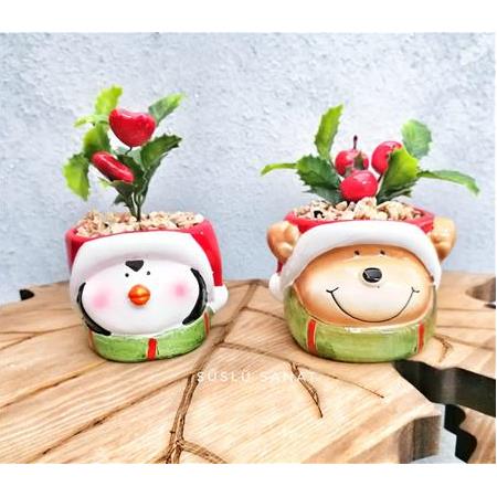 2 Lİ YILBAŞI SAKSI SİLİKON KALIP