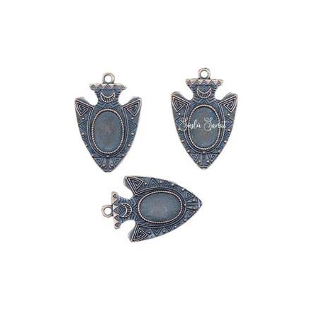 OK UCU DESENLİ BAKIR RENK KOLYE UCU