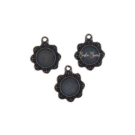 YUVARLAK ÇİÇEK ŞEKLİNDE BAKIR TAKI UCU